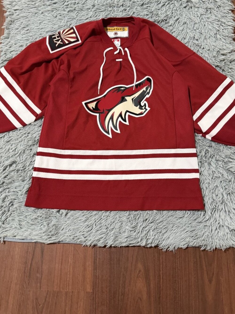Vintage KOHO Phoenix Coyotes NHL Hockey Jersey Adult M Sedona Red Lace Up Blank